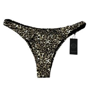 RELLECIGA Bikini Bottom Leopard Animal Print High Cut Cheeky Swimwear NWT